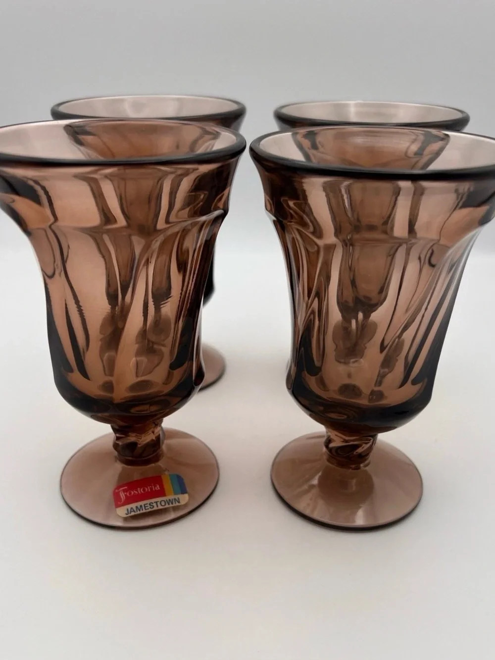 Vintage Fostoria Smokey brown juice glasses set of 4